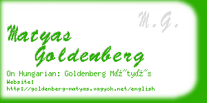 matyas goldenberg business card